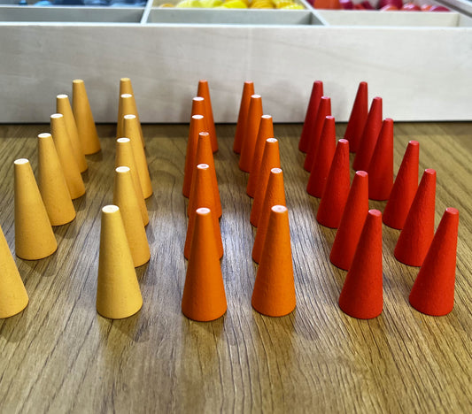 Mini Set Forme coni tonalità arancioni Mandala
