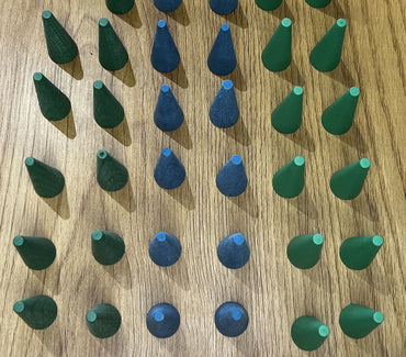 Mini Set Forme coni tonalità verde Mandala