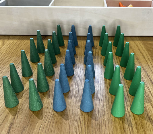 Mini Set Forme coni tonalità verde Mandala
